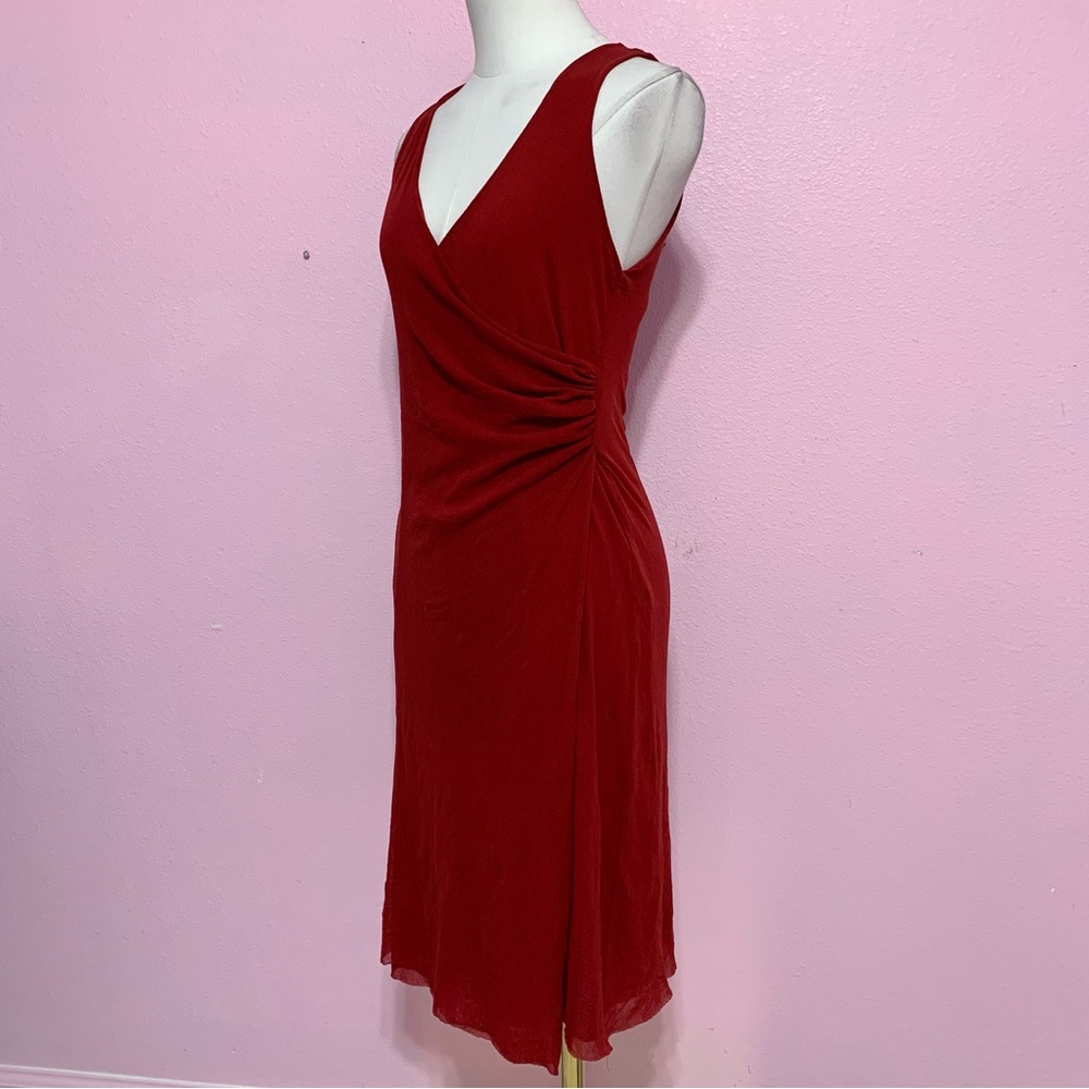 VTG bebe Red Midi Dress M - Picture 2 of 7